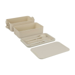 Fiambrera apilable de dos pisos con set de cubiertos 2.2 L novena vista