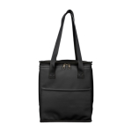 Bolsa nevera cuero sintético con asas largas y bolsillo delantero 9L color negro primera vista