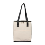 Bolsa nevera cuero sintético con asas largas y bolsillo delantero 9L color beige primera vista