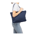 Bolsa de polialgodón reciclado con cremallera y asas largas 330g/m² décima vista