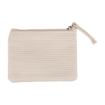 Monedero hecho de pana para personalizar con cremallera a juego color beige primera vista