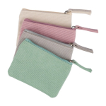 Monedero hecho de pana para personalizar con cremallera a juego tercera vista