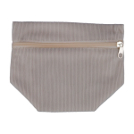 Neceser hecho de pana para personalizar con cremallera a juego color gris primera vista