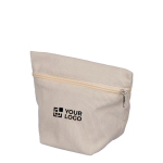 Neceser hecho de pana para personalizar con cremallera a juego color beige vista de impresión