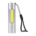 Linterna de aluminio recargable con muñequera y 3 modos de luz color plateado primera vista