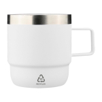Taza de acero inoxidable de doble pared con interior de cerámica 180ml color blanco primera vista