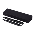 Set de escritura con bolígrafo y roller de metal de tinta azul primera vista