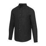 Camisa oxford hombre manga larga cuello abotonado Elevate color negro