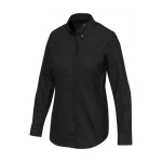 Camisa oxford de mujer manga larga con corte recto Elevate color negro