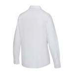 Camisa oxford de mujer manga larga con corte recto Elevate color blanco tercera vista trasera