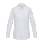 Camisa oxford de mujer manga larga con corte recto Elevate color blanco segunda vista frontal