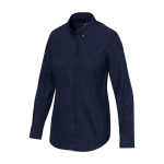 Camisa oxford de mujer manga larga con corte recto Elevate color azul marino
