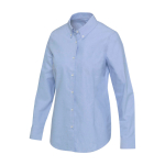Camisa oxford de mujer manga larga con corte recto Elevate color azul claro