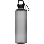 Botella de plástico reciclado resistente y ligera con mosquetón 750ml color negro segunda vista frontal