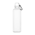 Botella de plástico reciclado resistente y ligera con mosquetón 750ml color blanco segunda vista frontal