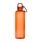 Botella de plástico reciclado resistente y ligera con mosquetón 750ml color naranja segunda vista frontal