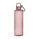 Botella de plástico reciclado resistente y ligera con mosquetón 750ml color rosa claro segunda vista frontal