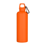 Botella de plástico reciclado resistente y ligera con mosquetón 750ml color naranja segunda vista frontal