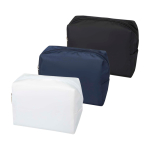 Neceser de viaje de poliéster reciclado con asa y cremallera color negro segunda vista varios colores