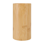 Juego de cinco espátulas de cocina con soporte de bambú color madera tercera vista frontal