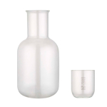 Jarra de jarra y taza de cristal con acabado mate perfecto para agua vista principal