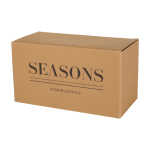 Elegante bandeja de madera con 2 vasos de cristal mate 200ml color azul bondi segunda vista con caja