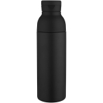 Botella de acero inoxidable reciclado de doble pared 3 piezas 650ml color negro segunda vista frontal