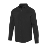 Camisa de popelina hombre manga larga con corte recto 133 g/m2 Elevate color negro