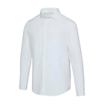 Camisa de popelina hombre manga larga con corte recto 133 g/m2 Elevate color blanco
