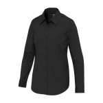 Camisa de popelina de mujer manga larga y corte recto 133 g/m2 Elevate color negro