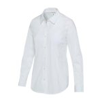 Camisa de popelina de mujer manga larga y corte recto 133 g/m2 Elevate color blanco