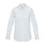Camisa de popelina de mujer manga larga y corte recto 133 g/m2 Elevate color blanco segunda vista frontal