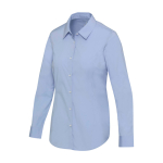 Camisa de popelina de mujer manga larga y corte recto 133 g/m2 Elevate color azul claro