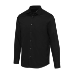 Camisa de algodón de sarga de hombre de manga larga 185 g/m2 Elevate color negro