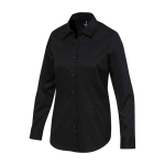 Camisa de mujer de algodón de sarga de manga larga 185 g/m2 Elevate color negro