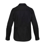 Camisa de mujer de algodón de sarga de manga larga 185 g/m2 Elevate color negro segunda vista trasera