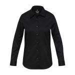 Camisa de mujer de algodón de sarga de manga larga 185 g/m2 Elevate color negro segunda vista frontal