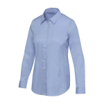 Camisa de mujer de algodón de sarga de manga larga 185 g/m2 Elevate color azul claro