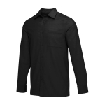 Camisa de pana unisex de corte recto y manga larga 252g/m2 Elevate color negro