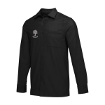 Camisa de pana unisex de corte recto y manga larga 252g/m2 Elevate color negro