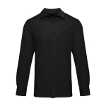 Camisa de pana unisex de corte recto y manga larga 252g/m2 Elevate color negro segunda vista frontal