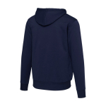 Sudadera algodón reciclado y poliéster unisex con forro sherpa Elevate color azul marino tercera vista trasera