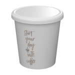 Vaso reutilizable para espresso con tapa Americano® Piccolo 100ml color blanco vista impresa logo 2