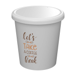 Vaso reutilizable para espresso con tapa Americano® Piccolo 100ml color blanco vista impresión tampografía