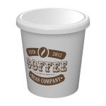 Vaso reutilizable para espresso con tapa Americano® Piccolo 100ml color blanco vista con logo