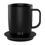 Taza de plástico inteligente control temperatura Prixton Tempo 300 ml color negro tercera vista frontal