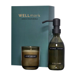 Set de dispensador y vela perfumada de vidrio WELLmark 250ml color negro