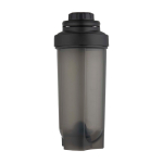 Botella deportiva de plástico PP con bola mezcladora y marcas 700ml color negro segunda vista frontal