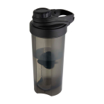Botella deportiva de plástico PP con bola mezcladora y marcas 700ml color negro