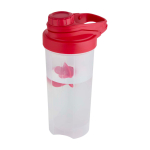 Botella deportiva de plástico PP con bola mezcladora y marcas 700ml color rojo